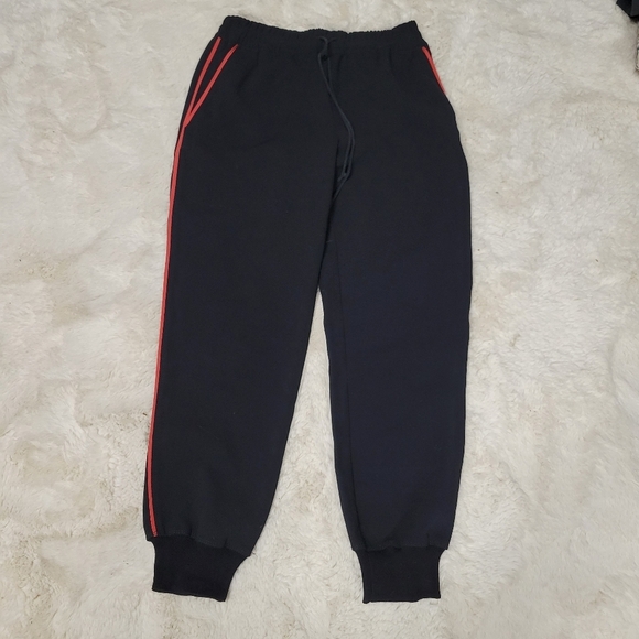 Wilfred Aritzia Buffon Black Red Stripe Jogger Pant Size XS Crepe Work Slacks - Picture 2 of 8